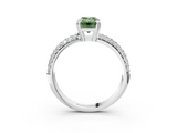 White gold Fancy Green Emerald  Cut Pave Diamond Engagement Ring with Channel Set Band and Four-Prong Setting_23