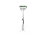 White gold Fancy Green Emerald Cut Solitaire Diamond Ring with Six-Prong Setting and Classic Band_14