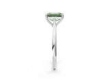 White gold Fancy Green Emerald Cut Solitaire Diamond Ring with Six-Prong Setting and Classic Band_27
