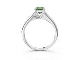 White gold Fancy Green Emerald Cut Solitaire Diamond Ring with Six-Prong Setting and Classic Band_28