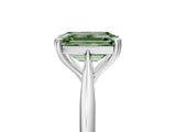 White gold Fancy Green Emerald Cut Solitaire Diamond Ring with Six-Prong Setting and Classic Band_30