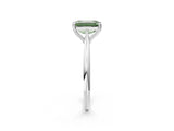 White gold Fancy Green Emerald Cut Solitaire Diamond Ring with Six-Prong Setting and Classic Band_40