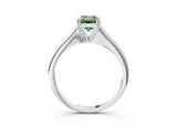 White gold Fancy Green Emerald Cut Solitaire Diamond Ring with Six-Prong Setting and Classic Band_41