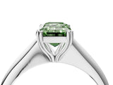 White gold Fancy Green Emerald Cut Solitaire Diamond Ring with Six-Prong Setting and Classic Band_42