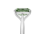 White gold Fancy Green Emerald Cut Solitaire Diamond Ring with Six-Prong Setting and Classic Band_42