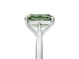 White gold Fancy Green Emerald Cut Solitaire Diamond Ring with Six-Prong Setting and Classic Band_43