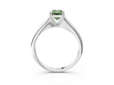 White gold Fancy Green Emerald Cut Solitaire Diamond Ring with Six-Prong Setting and Classic Band_6