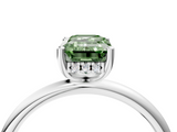White gold Fancy Green Emerald  Cut Solitaire Engagement Ring with Four-Prong Setting and Classic Band_24