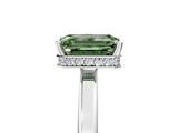 White gold Fancy Green Emerald  Cut Solitaire Engagement Ring with Four-Prong Setting on a Classic Band_19