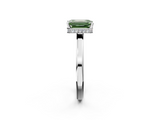 White gold Fancy Green Emerald  Cut Solitaire Engagement Ring with Four-Prong Setting on a Classic Band_22