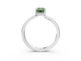 White gold Fancy Green Emerald  Cut Solitaire Engagement Ring with Four-Prong Setting on a Classic Band_22