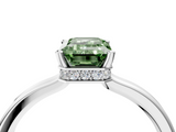 White gold Fancy Green Emerald  Cut Solitaire Engagement Ring with Four-Prong Setting on a Classic Band_23