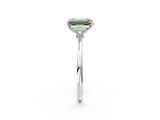 White gold Fancy Green Emerald  Cut Solitaire Engagement Ring with Thin Band and Four-Prong Setting_5