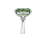 White gold Fancy Green Emerald  Cut Solitaire Engagement Ring with Thin Band and Four-Prong Setting_8