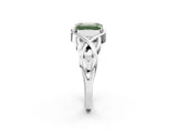 White gold Fancy Green Emerald Cut Solitaire Intertwined Band Prong Setting Ring_2