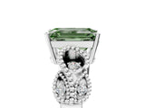 White gold Fancy Green Emerald Cut Solitaire Milgrain Leaf Band with Prong Setting_17