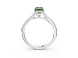 White gold Fancy Green Emerald  Cut Solitaire Ring with Cathedral Band and Four-Prong Setting_75