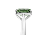 White gold Fancy Green Emerald  Cut Solitaire Ring with Cathedral Band and Four-Prong Setting_77