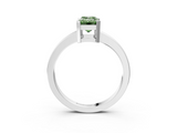 White gold Fancy Green Emerald  Cut Solitaire Ring with Four-Prong Setting and Classic Band_45