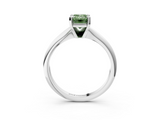 White gold Fancy Green Emerald  Cut Solitaire Ring with Four-Prong Setting on a Classic Band_61