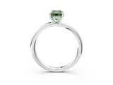 White gold Fancy Green Emerald  Cut Solitaire Ring with Thin Band and Four-Prong Setting_19