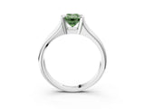 White gold Fancy Green Emerald Cut Solitaire Tension Set Diamond Ring with Split Shank Band_15