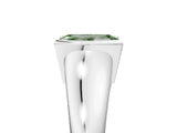 White gold Fancy Green Emerald Cut Solitaire Tension Set Diamond Ring with Split Shank Band_17