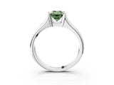 White gold Fancy Green Emerald Cut Solitaire Tension Set Diamond Ring with Split Shank Band_21