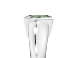 White gold Fancy Green Emerald Cut Solitaire Tension Set Diamond Ring with Split Shank Band_23