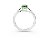 White gold Fancy Green Emerald  Cut Solitaire Twist Band Ring with Four-Prong Setting_23