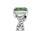 White gold Fancy Green Emerald Cut Solitaire Twist Pave Diamond Engagement Ring with Prong Setting_35