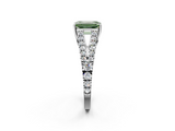 White gold Fancy Green Emerald  Cut Split Shank Pave Diamond Engagement Ring with Four-Prong Setting_26
