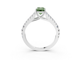 White gold Fancy Green Emerald  Cut Split Shank Pave Diamond Engagement Ring with Four-Prong Setting_27