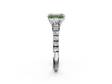 White gold Fancy Green Emerald  Cut Three-Stone Diamond Pave Band with Prong Setting_39