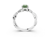 White gold Fancy Green Emerald  Cut Twisted Pavé Band Solitaire Ring with Four-Prong Setting_58