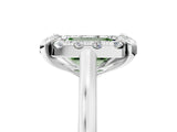 White gold Fancy Green Emerald  Diamond Cluster Halo Solitaire with Four-Prong Setting_93