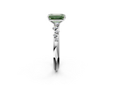 White gold Fancy Green Emerald  Diamond Cluster Prong-Set Solitaire Ring_40