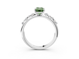 White gold Fancy Green Emerald  Diamond Cluster Prong-Set Solitaire Ring_41