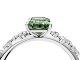 White gold Fancy Green Emerald  Diamond Cluster Prong-Set Solitaire Ring_42