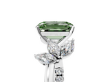 White gold Fancy Green Emerald  Diamond Floral Vine Solitaire Engagement Ring_8