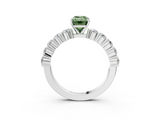 White gold Fancy Green Emerald  Diamond Pavé Band Solitaire with Four-Prong Setting_6