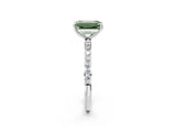 White gold Fancy Green Emerald  Diamond Pavé Band with Six-Prong Setting_47
