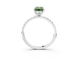 White gold Fancy Green Emerald  Diamond Pavé Band with Six-Prong Setting_48