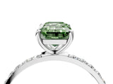 White gold Fancy Green Emerald  Diamond Pavé Band with Six-Prong Setting_50