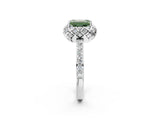 White gold Fancy Green Emerald  Diamond Solitaire Ring with Shared Prong Pavé Band_15