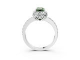 White gold Fancy Green Emerald  Diamond Solitaire Ring with Shared Prong Pavé Band_16