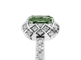 White gold Fancy Green Emerald  Diamond Solitaire Ring with Shared Prong Pavé Band_17