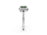 White gold Fancy Green Emerald  Diamond Solitaire Ring with Shared Prong Pavé Band_68