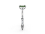 White gold Fancy Green Emerald  Diamond Solitaire with Pave Band and Six-Prong Setting_22