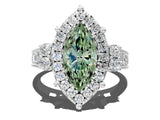 White gold Fancy Green Emerald  Halo Diamond Engagement Ring with Split Shank and Four-Prong Setting_54